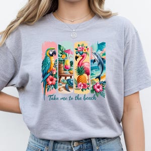 Tropical Summer DTF Ready to Press, Take Me To The Beach Shirt Transfer image 7