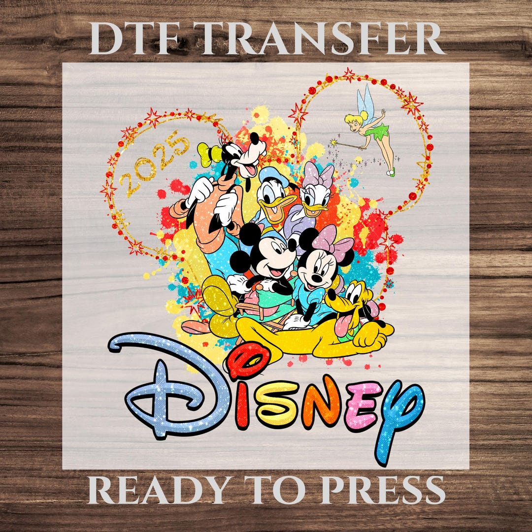 Disney 2025 DTF Transfers, Disney Glitter Effect Ready to Press, Disney ...