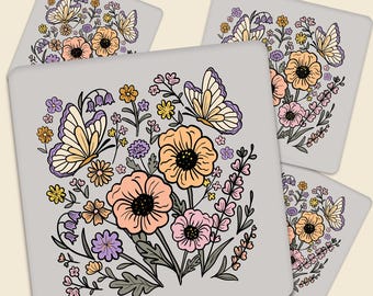 Wildflower Butterfly DTF Transfer, Ready to Press Floral Shirt Design, Nature Lover Shirt Transfer, Iron On, Heat Press