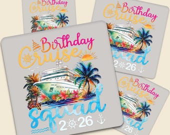 Birthday Cruise Squad 2026 DTF Transfer, Family Vacation Shirt Print, Ready To Press