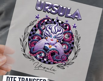 Disney Ursula DTF Transfer, Sea Witch Villain Ready To Press, Octopus Tentacle Queen Iron On Transfer, Purple Ocean Halloween Tee Print