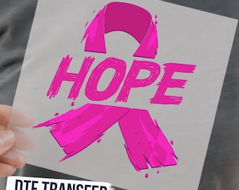Breast Cancer Awareness DTF Transfer, Brush Stroke Breast Cancer DTF Ready For Press, Pink Support Survivor Hope Shirt Decal, Cancer Fight