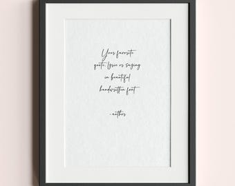Custom Quote Print Printable, Personalised Poem, Song Lyric, Phrase or Saying, Digital Minimalist Poster, Typography Art