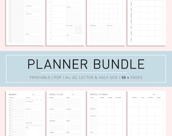 Life Planner Printable, Digital Minimalist Planner Bundle, Life Binder, Household Planner, Planners Collection 2025, Planner Templates A4 A5