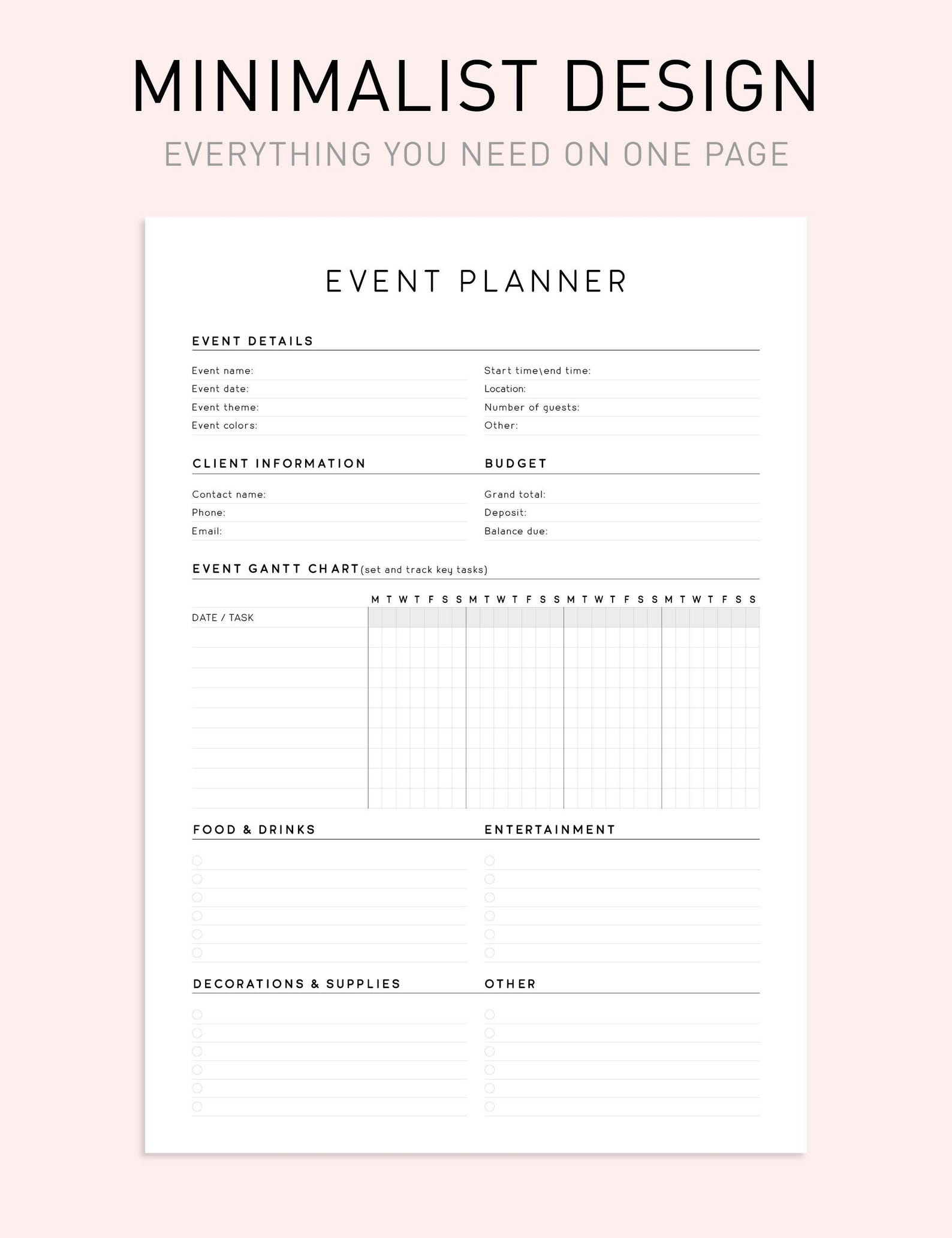 Event Planner Printable, Party Planner, Event Organizer, Birthday ...