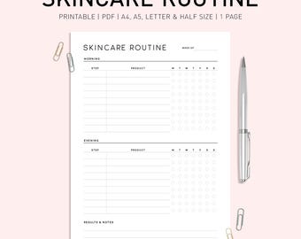 Skincare Routine Planner Printable: Daily Beauty Tracker (Digital Download)