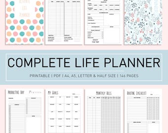 Printable Planners Collection, Life Planner Printable, Digital Planners, Printable Planner Bundle, Personal Planner, Planner Template A4, A5