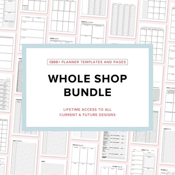 1300+ Printable Planner Pages Bundle, Daily, Weekly, Monthly Personal Templates, A4, A5