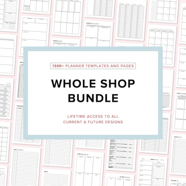 1300+ Printable Planner Pages Bundle, Daily, Weekly, Monthly Personal Templates, A4, A5
