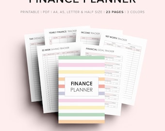 Printable Budget Planner: Finance Tracker, Bill & Expense Organizer (A4, A5, US Letter PDF Download)