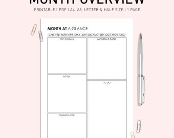 Simple Month Planner Printable: A4/A5 Monthly Goals (PDF Download)