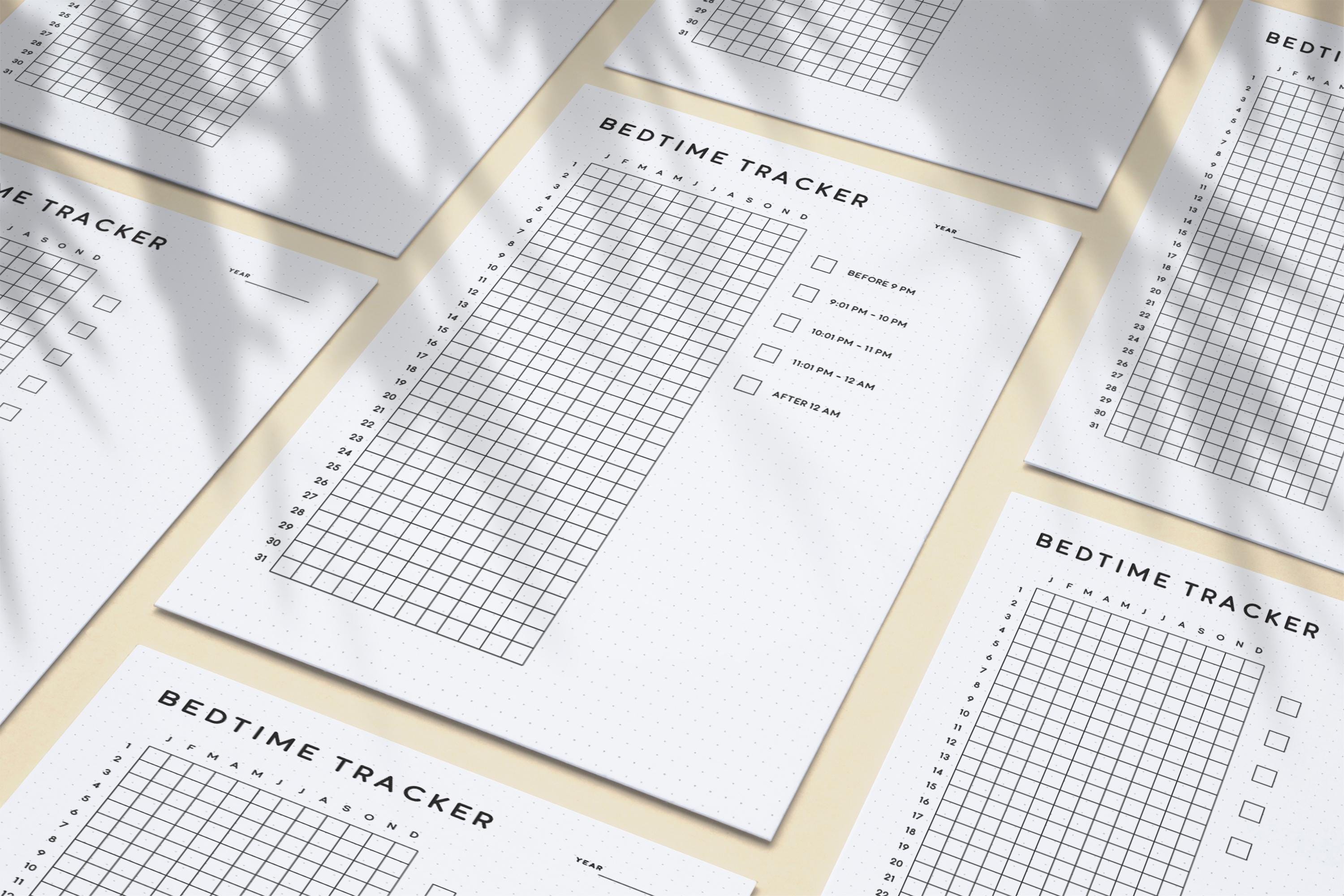 Bedtime Tracker Printable Journal , Monthly Sleep Log, Sleep Quality ...
