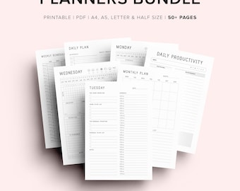 Minimalistischer Leben-Planer-Bundle: 2026 Printable Organizer (A4 A5 PDF Download)