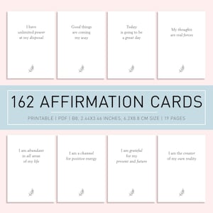 Affirmation Cards Printable | Positive Quote Flash Cards For Women | Self Esteem | Self Care Gift | Self Love | Vision Board Manifestation