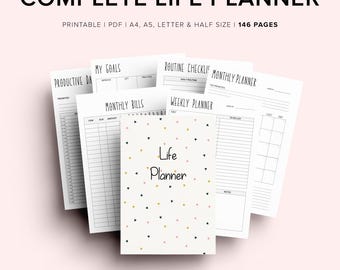 Druckbare Planereinlagen, druckbarer Life Planner, digitale Planer, druckbares Planer Bundle, persönlicher Planer, Planer Vorlage A4, A5