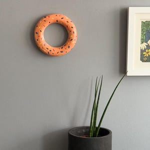Colorful Decorative Wall Donut – Ceramic Donut Decor, Donut Wall Art, Quirky Home Decor, Simpsons Donut Decor, Wall Hanging
