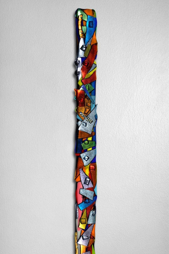 Swizzlestick Wall Panel, Fused Glass wall panel.Wall Panel. Modern Home Decor. In Stock. . Ready to Hang. Vertical