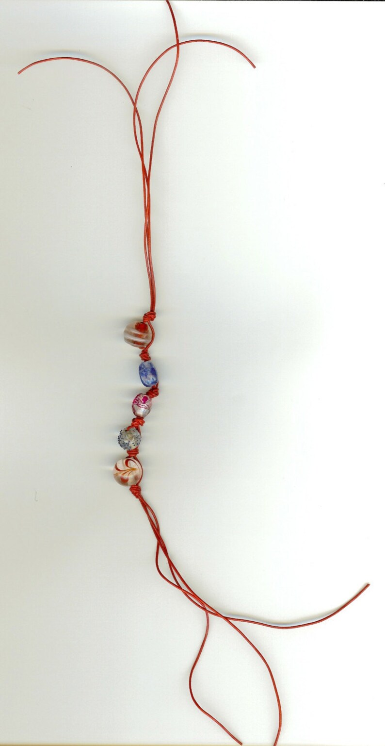 Leather Multi-Colored Beaded Ankle BraceletBracelet Patriotic