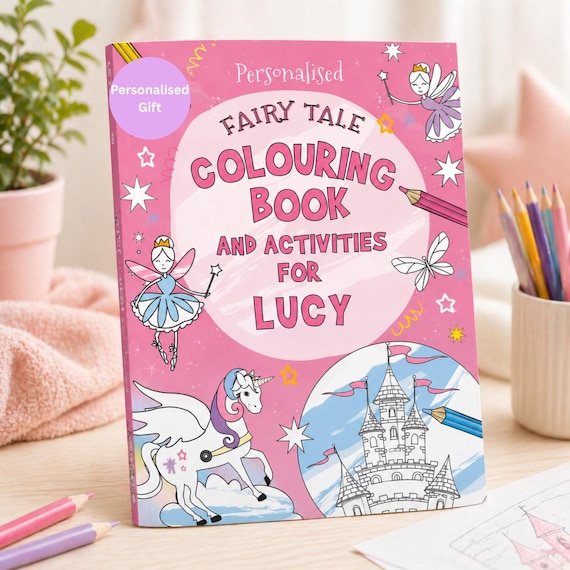 Personalised Colouring Book for Girls | Princess Colouring Book | Girls Colouring Book | Personalised Book | Personalised Art Book|Pink Book