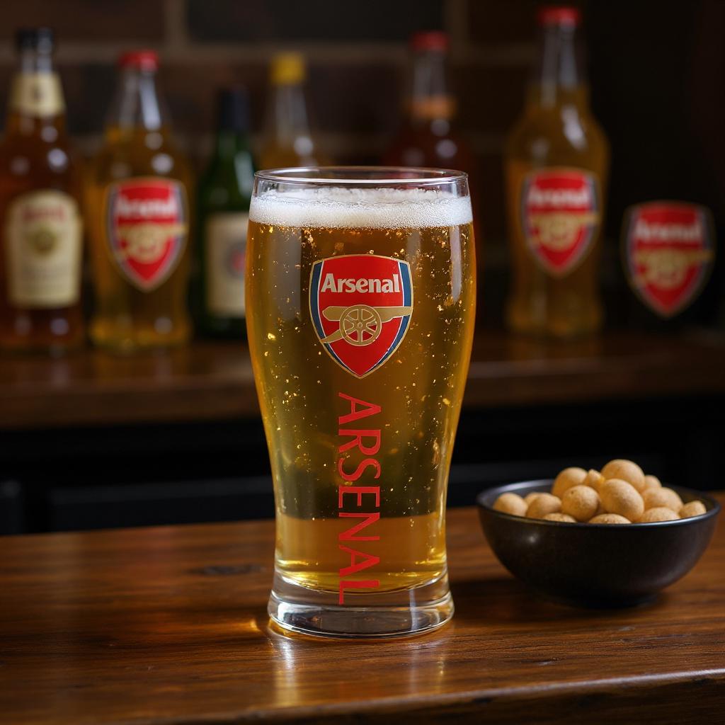 Gift For Him, Arsenal Football Fan Gift, Engraved Beer Glass