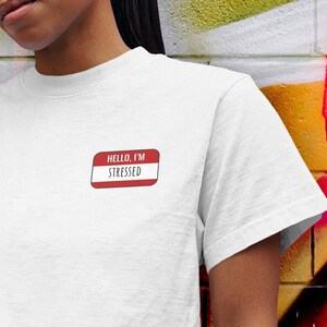 T-shirt grappig naamkaartje, casual T-shirt voor stressverlichting, grappig shirt, dagelijks comfortshirt, verjaardagscadeau, cadeau kantoorventilator
