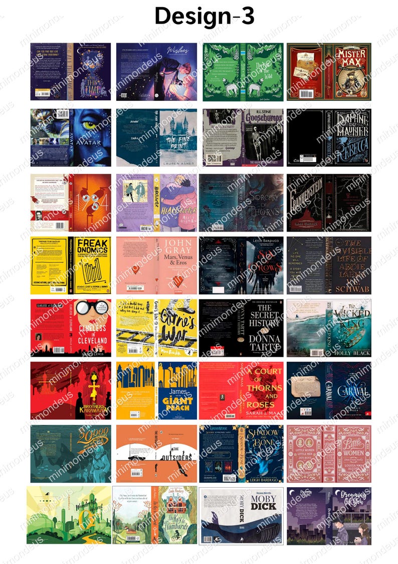 192 Printable Miniature Book Covers Set – Classic and Modern Literature ...
