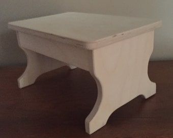 8.25” H One Step Stool - Sanded Finish