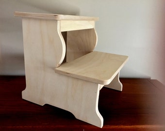 15"H 2 Step Stool - XXL Sanded Finish