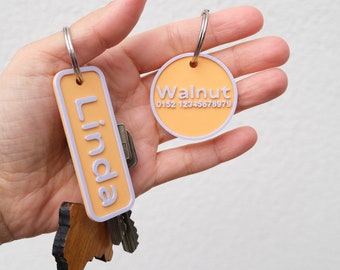 Schlüsselanhänger und Hundemarke Set, 3D gedruckte Namenschilder, personalisierte Schlüsselanhänger Geschenk, Hund und Mensch Partnerlook