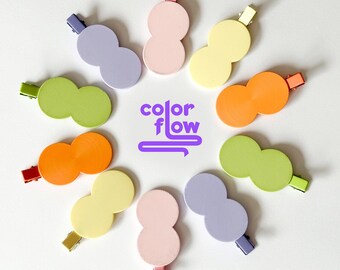 3D Printed Pastel DOTS Hair Clips – Lightweight Playful Accessory Set