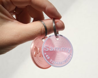 Minimalistisches Namensschild 3D Gedrucktes Personalisierbare Hundemarke mit Telefonnummer in Modernen Pastellfarben Geschenk Hundebesitzer