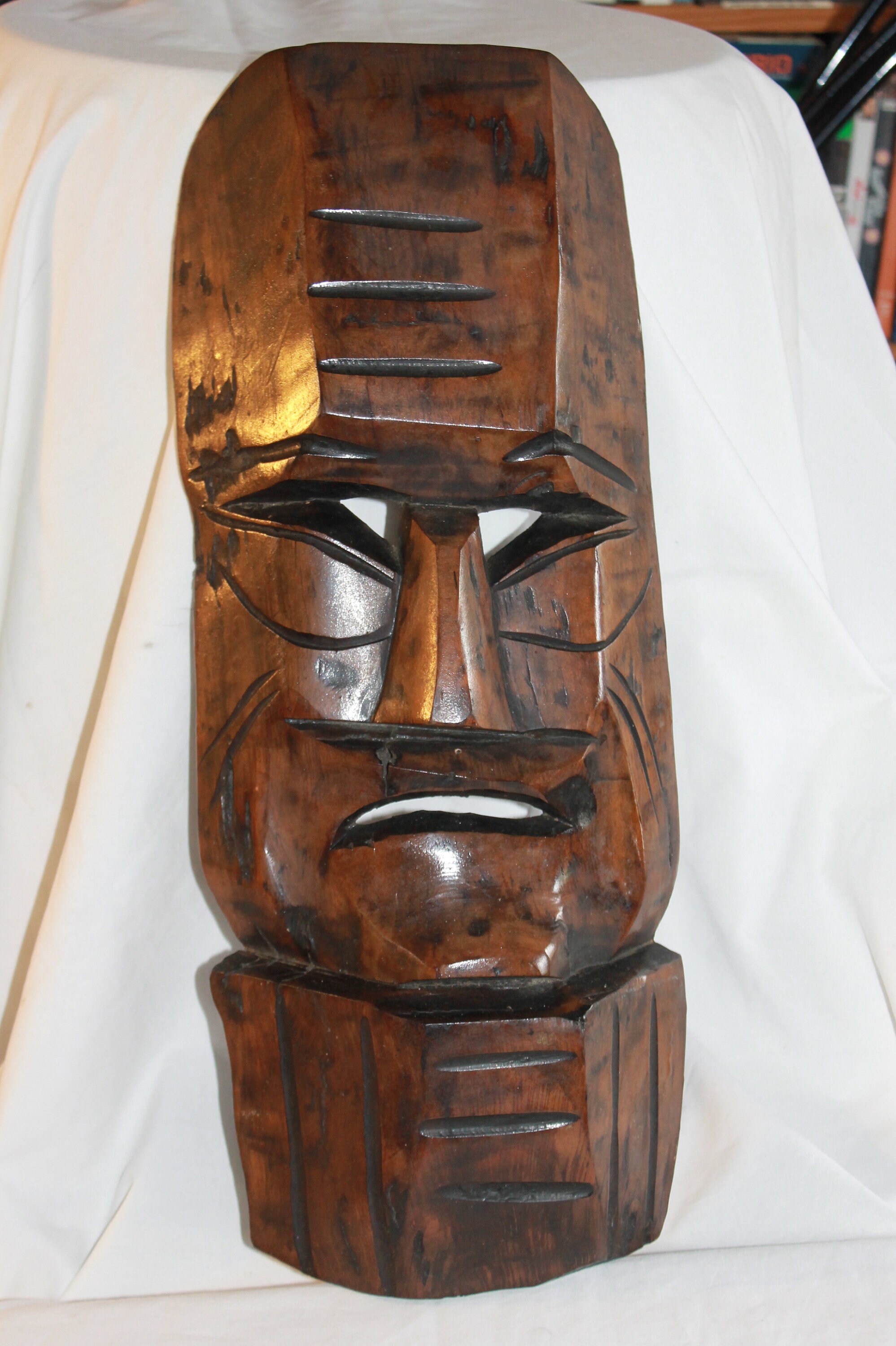 Tiki mask Vintage HandCarved Large 19 Wooden Mask Etsy