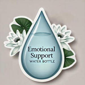 Emotionale Unterstützung Wasserflasche, Self-Care Humor, Geschenk für Trink Liebhaber, Wasserflasche Zubehör, wasserdichter Aufkleber, Motivationsaufkleber
