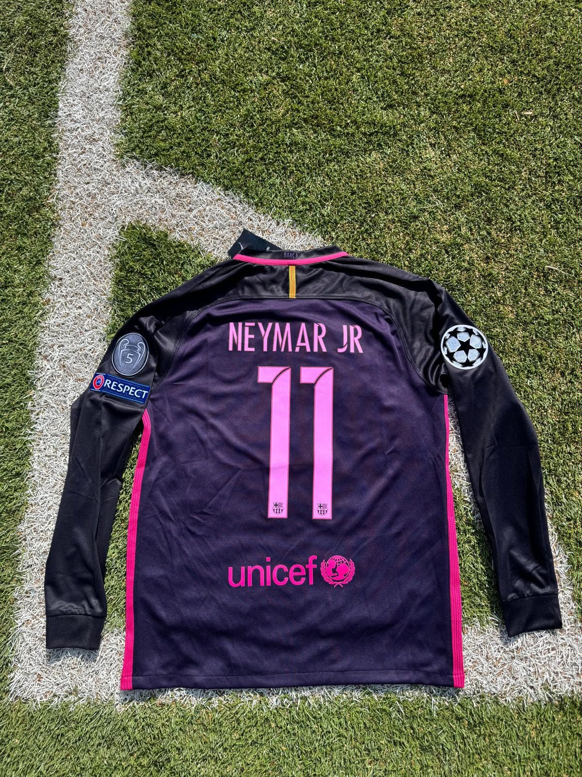 FC Barcelona NEYMAR JR 11番 長袖ジャージ Neymar Jr 11 Medium FC Barcelona 2013 14 Home Jersey Maglia