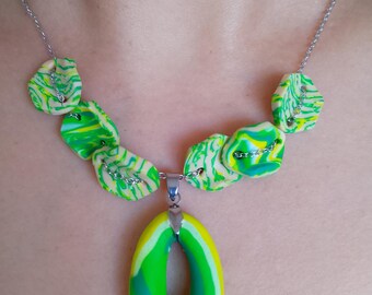 Handmade Oval-teardrops Necklace, Unique Necklace, Stylish Necklace,  Urban Necklace, Modern  Necklace, One-Of-A-Kind Necklace
