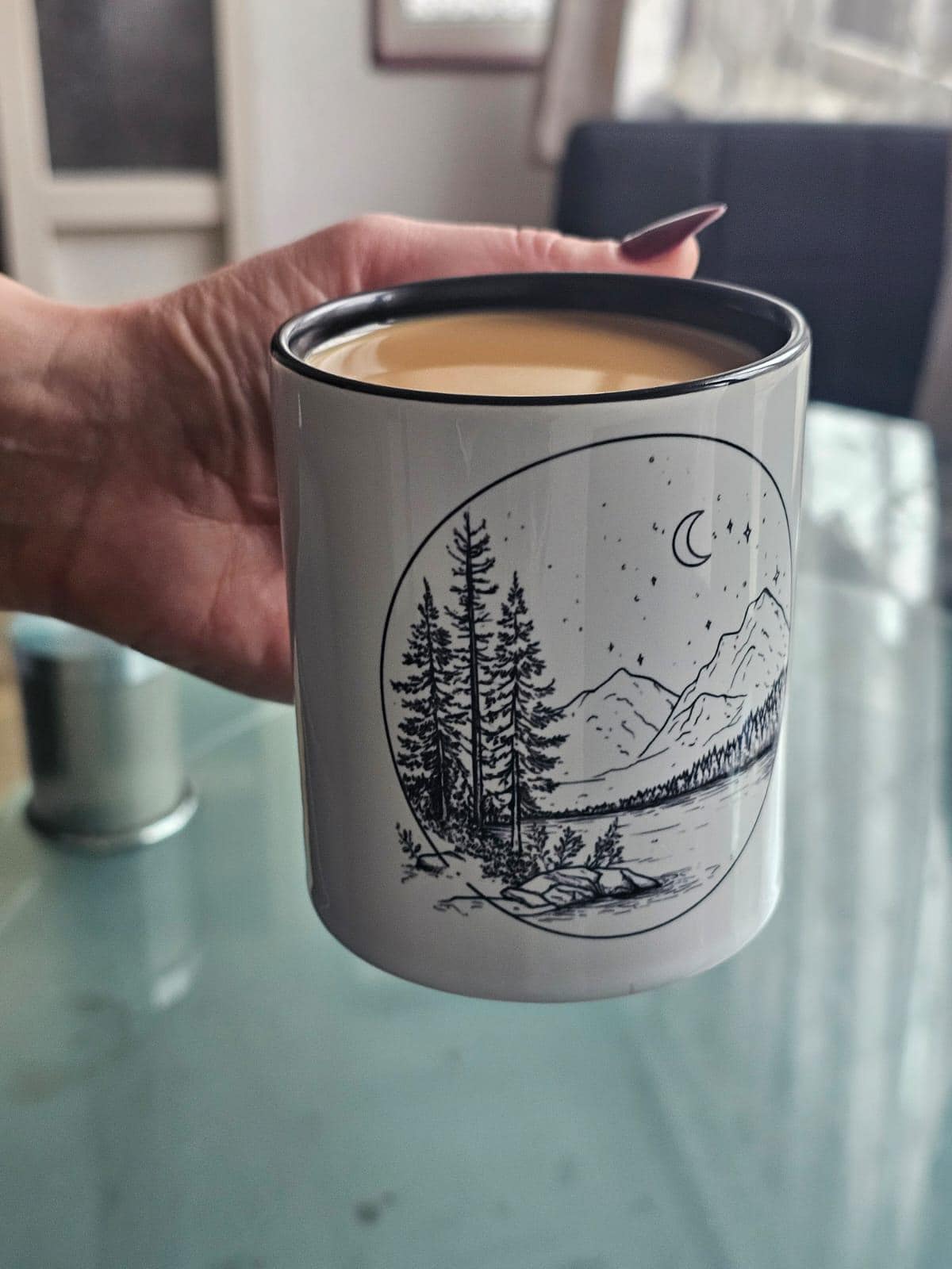 Mountain Landscape Accent Coffee Mug (11oz) -  Nature Lover Gift, Camping Mug, Adventure Mug, Gift for Hiker
