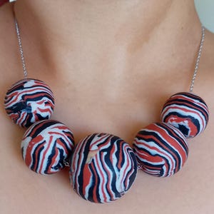 Beautiful Necklace, Statement Necklace, Modern Necklace, Black and Brown Necklace, Polymer Clay Jewelry, Unique  Minimalist necklace