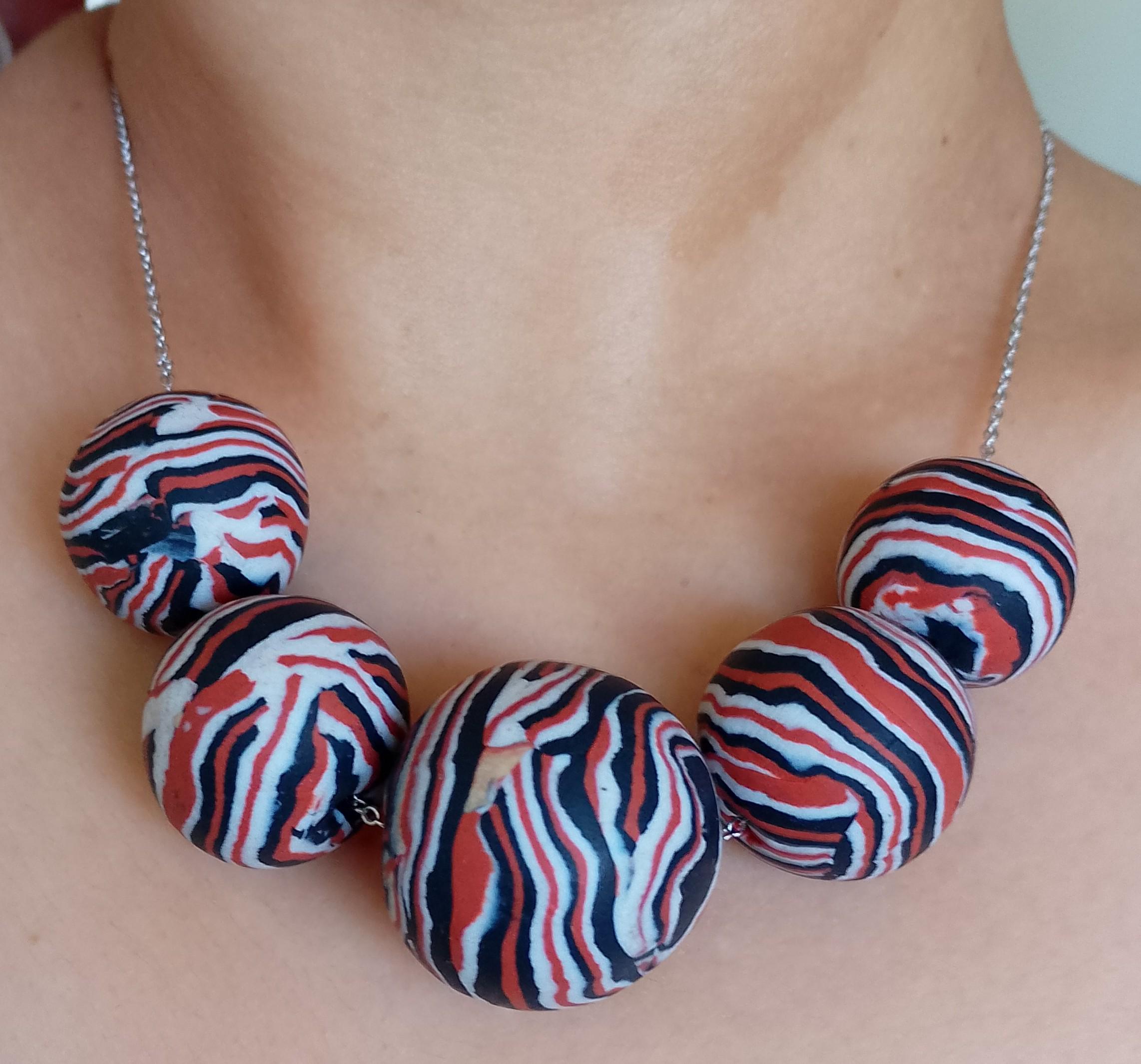 Beautiful Necklace, Statement Necklace, Modern Necklace, Black and Brown Necklace, Polymer Clay Jewelry, Unique  Minimalist necklace