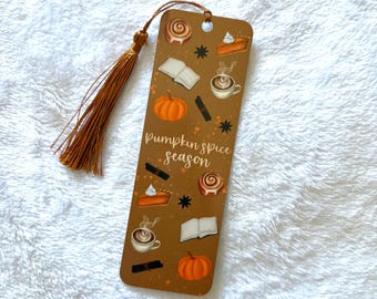 Pumpkin Spice Season Bookmark | Pumpkin Pie | Halloween | Cinnamon Roll | Coffee | Autumn Fall | Bookish | Readers | Bookworm Gift |