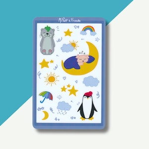 Arkusz naklejek - Pogoda - Matowy laminowany winyl (wodoodporny) - Do dekoracji / dziennika / scrapbookingu / pomysł na prezent