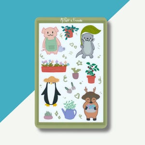 Arkusz naklejek - Ogród - Mata laminowana winylem (wodoodporna) - Do dekoracji / dziennikarstwa / scrapbookingu / pomysł na prezent