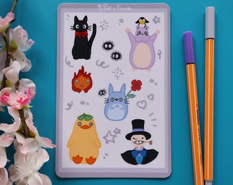 Arkusz naklejek Ghibli: matowy, laminowany, wodoodporny winyl