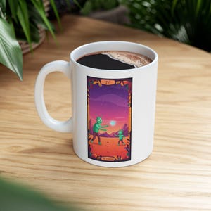 Cadeau papa/Le père/Amateur de thé/café/Cadeau de l'espace/OVNI/extraterrestre/carte de tarot