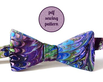 sewing pattern - freestyle bow tie in two styles (PDF for immediate download)