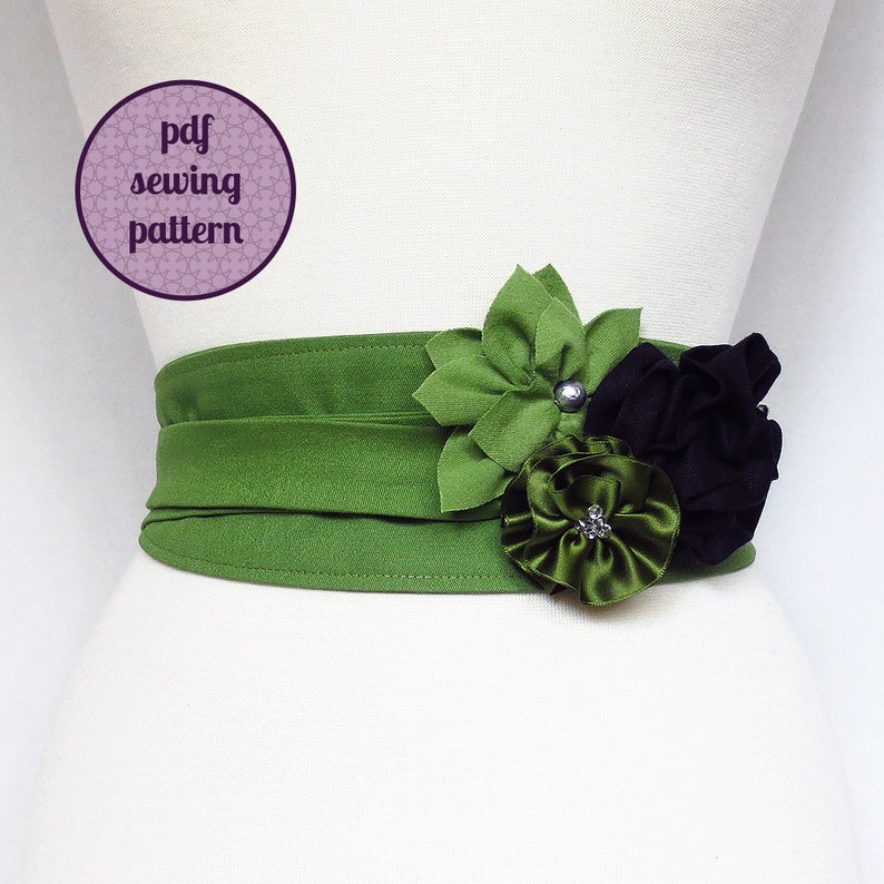 Sewing pattern reversible obi belt PDF for immediate | Etsy