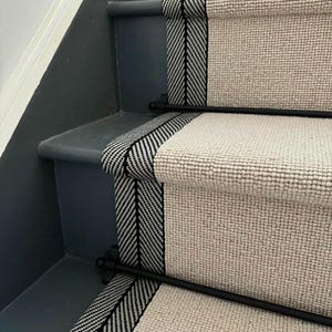 Stitched Taped edge stair runner beige