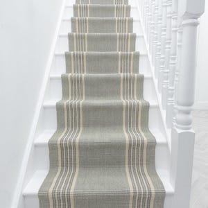Moroccan durable grey stair runner stripe