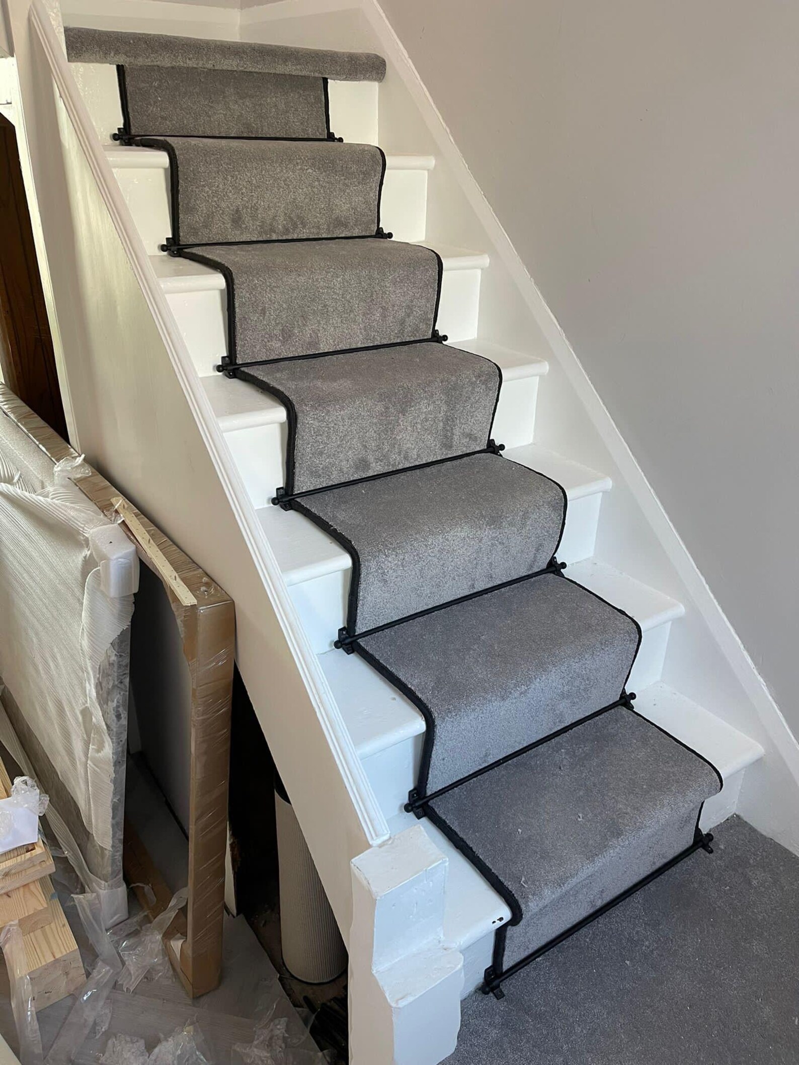 Grey Stair Runner With Black Whipped Edge - Etsy