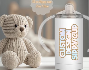 Vaso infantil personalizado con boquilla: Vaso térmico de acero inoxidable de 355 ml (12 oz)