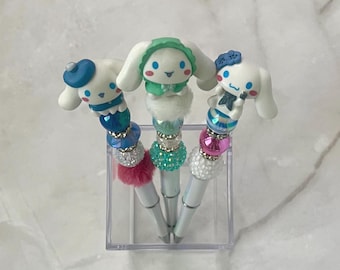 Cinnamon Roll Beaded Pen: Kawaii Puppy Design